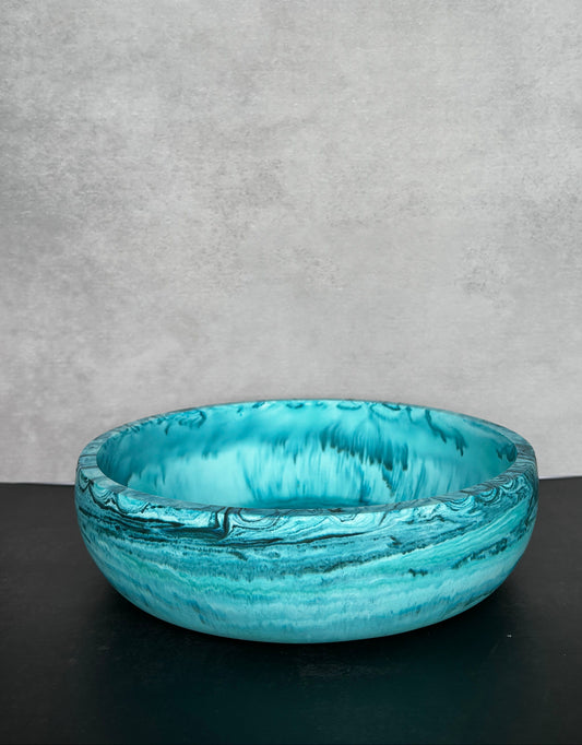 Ocean Current Bowl handcrafted coastal decorative resin bowl by Stillflow Creations