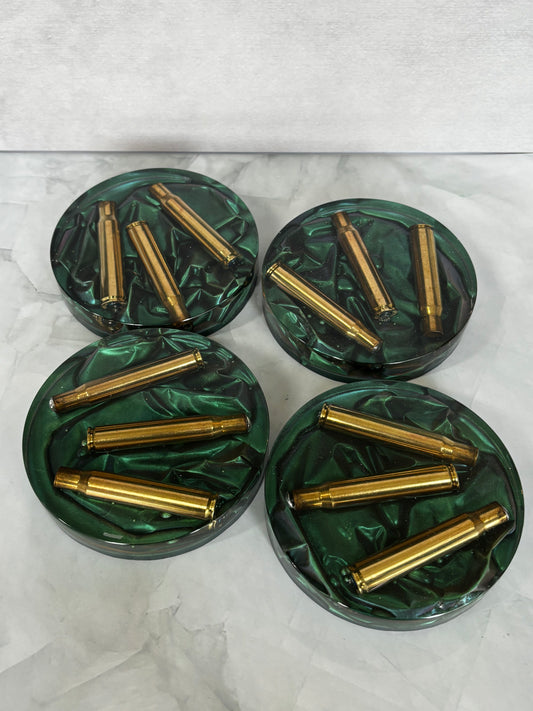 Marksman Heritage Coaster Set handcrafted artisan resin coasters by Stillflow Creations