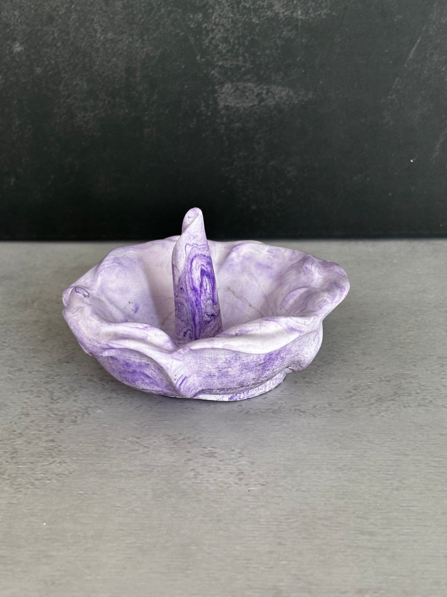 Lavender Bloom Ring Holder Dish handcrafted botanical jewelry dish by Stillflow Creations